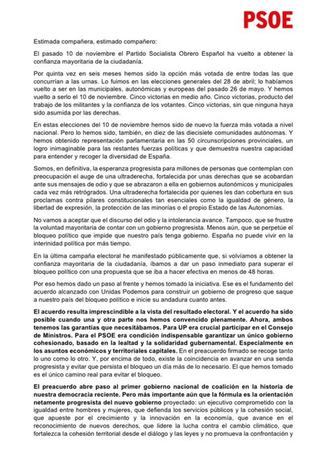 PSOE justifica el pacto con Podemos