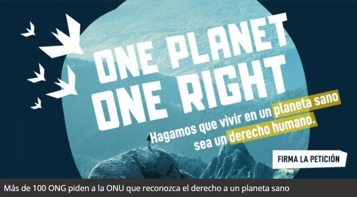 Más de 100 ONG piden a la ONU que reconozca el derecho a un planeta sano