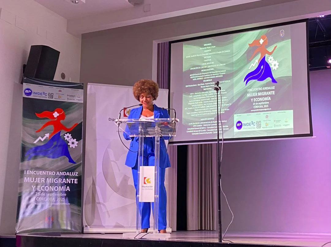 Maria en las Jornadas de mujer migrante y economia