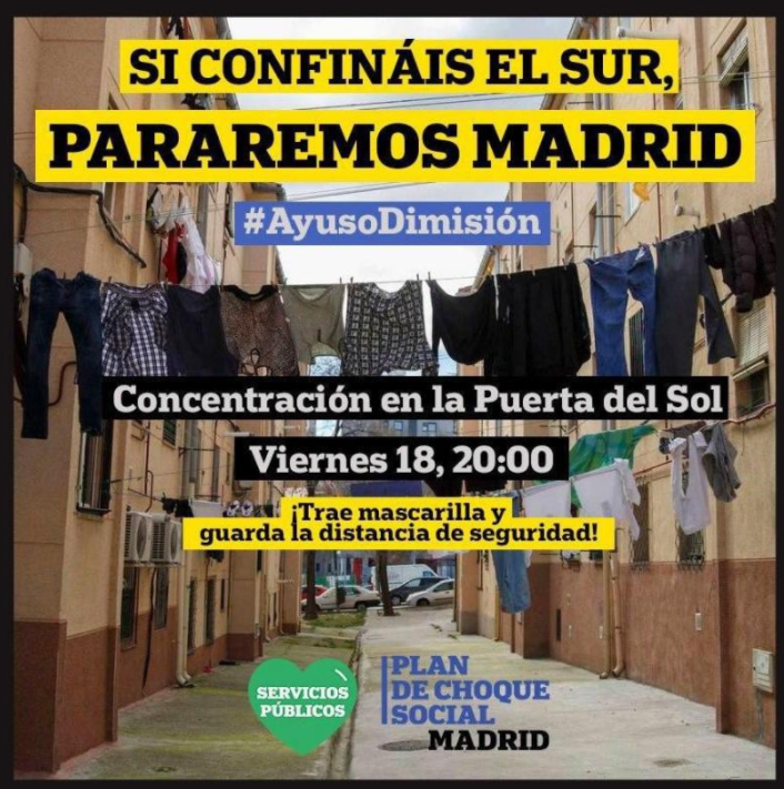 Manifestación en Sol contra las medidas de Ayuso en Madrid