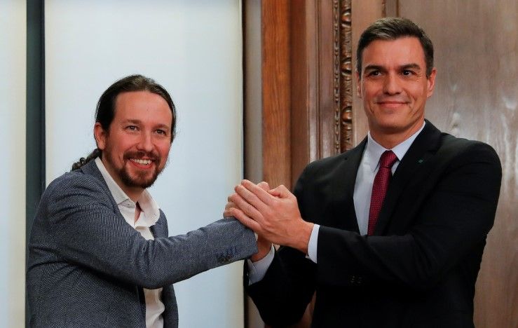 Pedro Sancez y Pablo Iglesias, gobierno de coalición