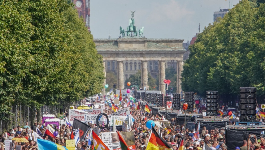 Alemania manifestacion anticarentena. Foto EFE