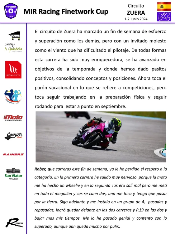 Comunicado de Prensa de Rober Carrera Zuera 2024