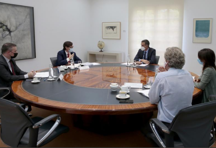Sanchez en la reunión de seguimiento de coronavirus