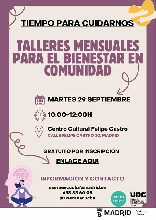 Tiempo para Cuidarnos_ Talleres mensuales para el bienestar en comunidad.